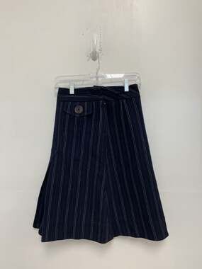 Marc Jacob’s Navy Blue Wool Striped MIDI Skirt Size 4